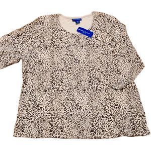 Karen Scott Plus Size 3/4 Sleevs Shirt NWT 3X